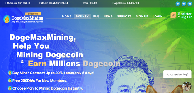 Dogemaxmining.com - Kostenlos Dogecoins verdienen