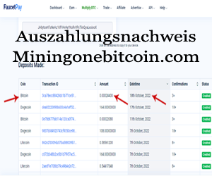 Zahlungsnachweis Miningonebitcoin.com